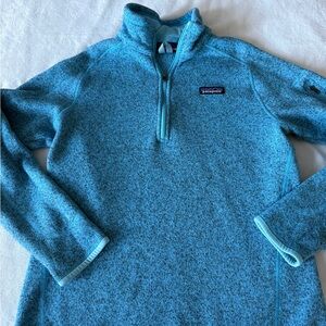 Patagonia Better Sweater Teal Blue Womens 1/4 Zip Pullover Fleece Jacket Large